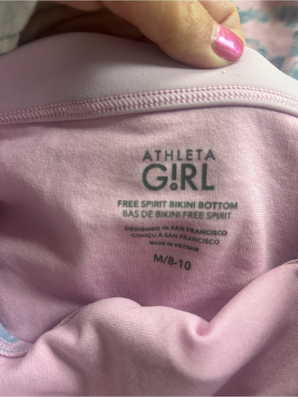 Athleta Girl pink and blue tie-dye racer back tankini top/ bikini bottoms 8/10 - Picture 3 of 6